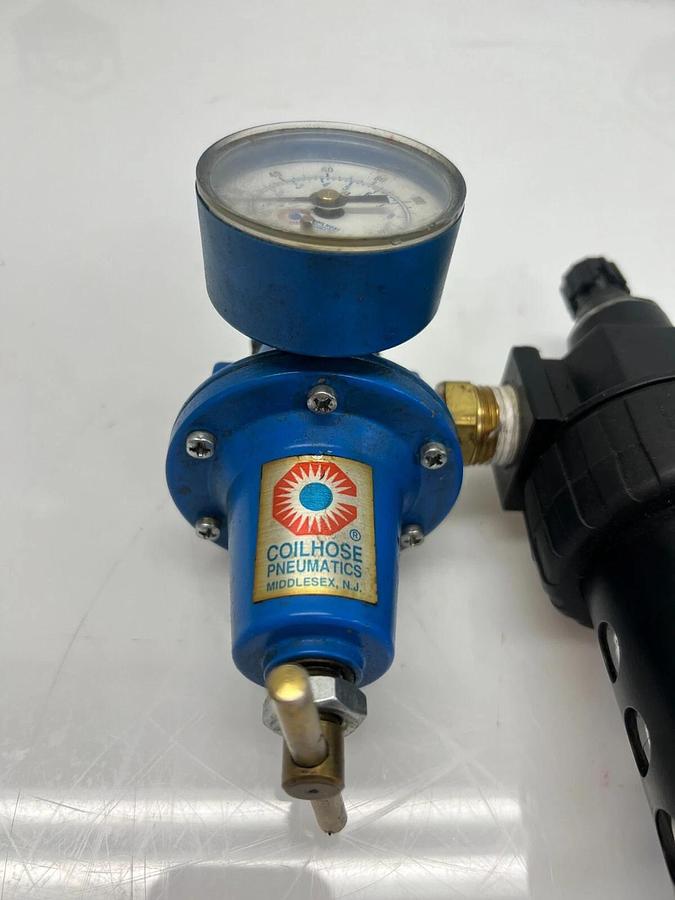 Used Parker 06L32BE Mist Lubricator w/ Coil Hose Pneumatics Pressure Regulator