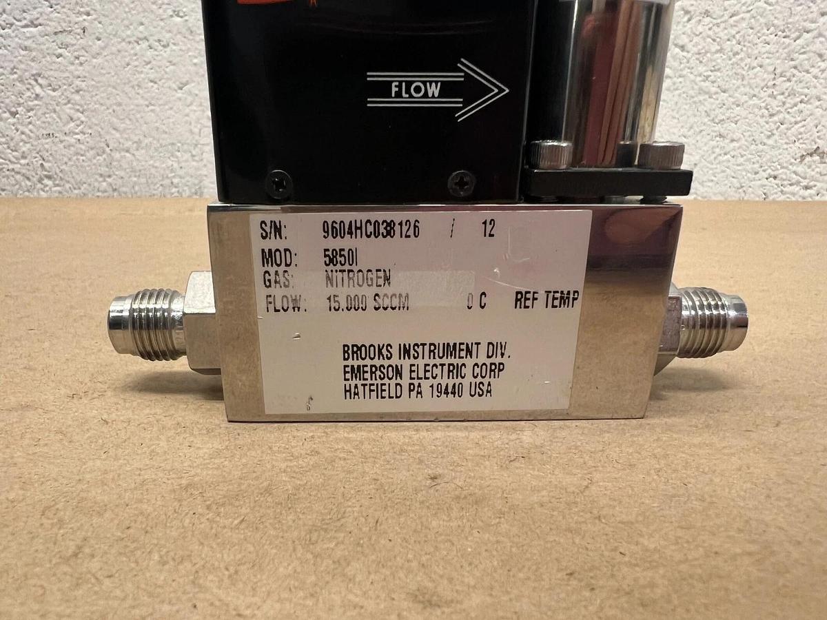 Used Brooks 5850i Mass Flow Controller, 15,000 SCCM Flow, Nitrogen