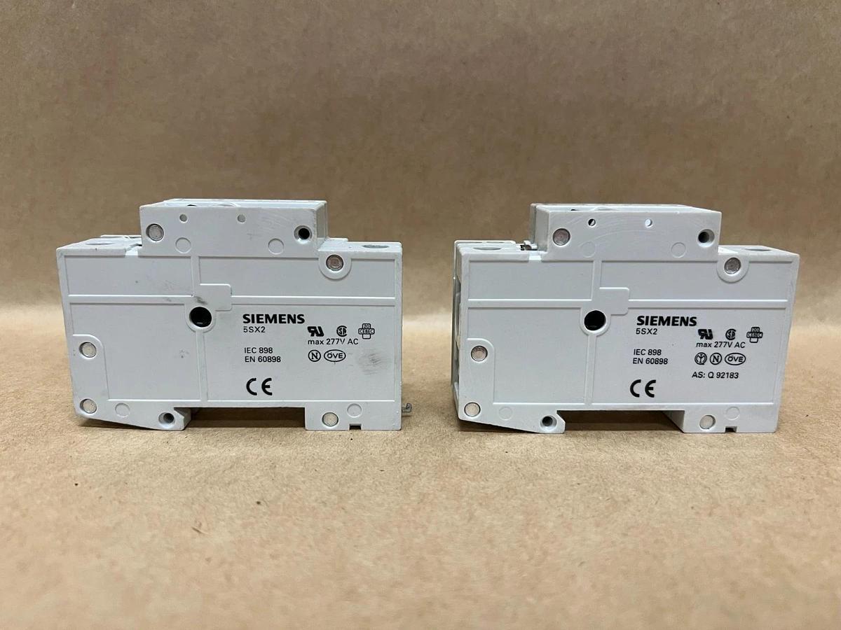 Used Siemens 5SX21 B6, C10, 230/400V, Circuit Breaker - Lot of 2