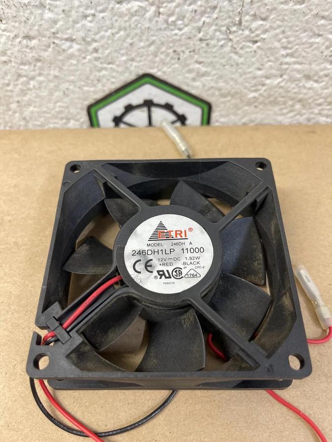 Used ETRI 246DH1LP Cooling Fan, 12 VDC, 1.92W
