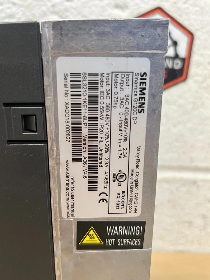 Used Siemens G120C DP Sinamics Frequency Inverter