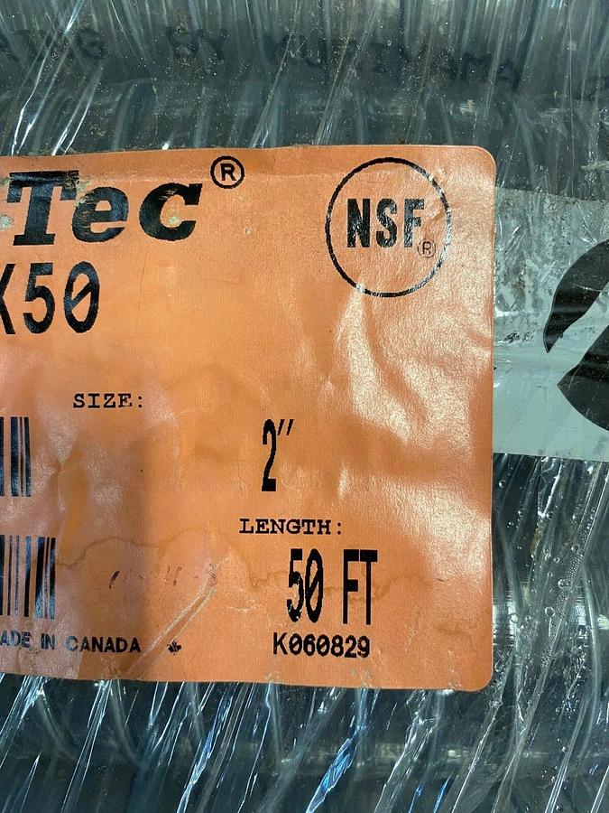 Used Kurl Tec K7160-32x50 PolySpring Vacuum/Transfer Hose - 50’ Length, 2” Diameter