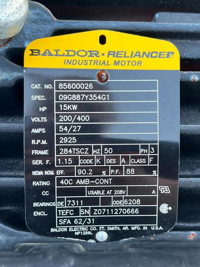 Used Grundfos CRN 20-10 Multistage Centrifugal Boosting Pump Assy, 25Hp Baldor Motor