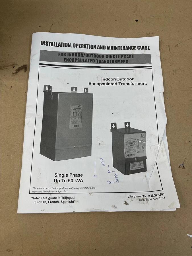 Used Hammond Power Solutions C1F1COLES Commercial Potted Distribution Transformer