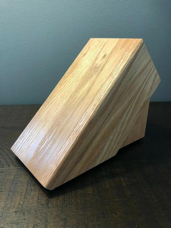 Used Cutco Honey Oak 4 Slot Knife Block