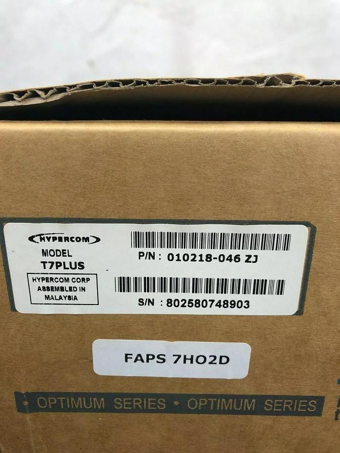 Hypercom T7PLUS 010218-046 ZJ Credit Card Machine and Power Supply