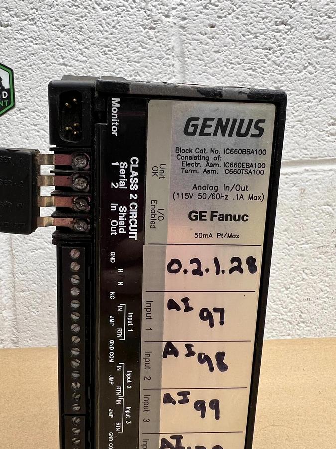 Used Genius IC660BBA100 GE Fanuc Analog In/Out
