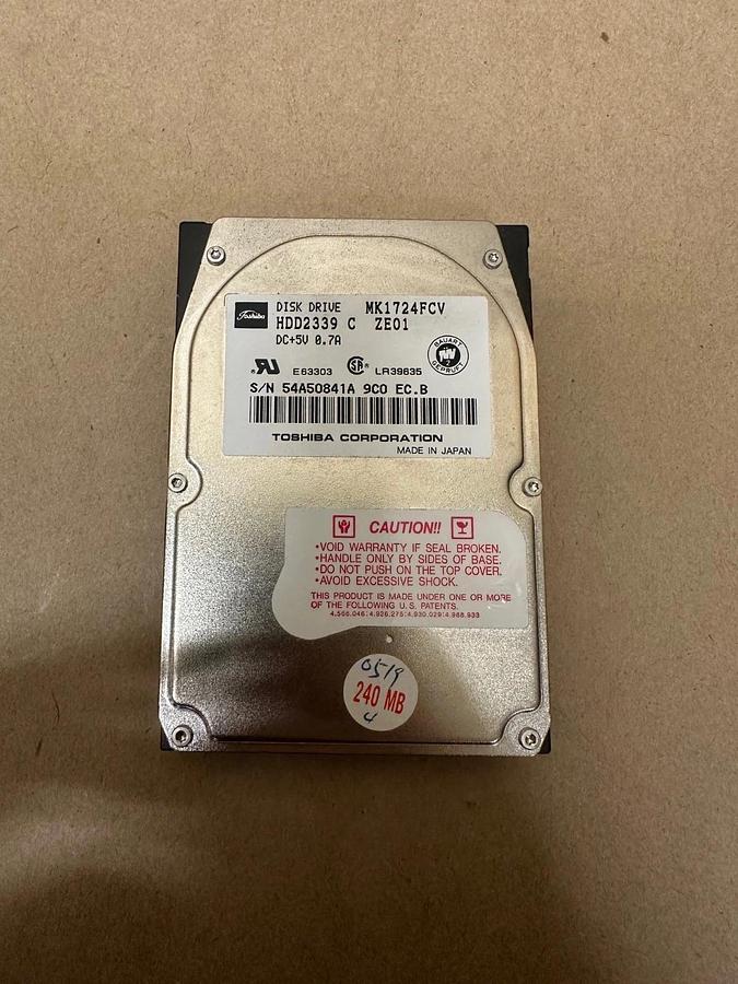 Used Toshiba MK1724FCV 240MB Laptop Hard Drive Board