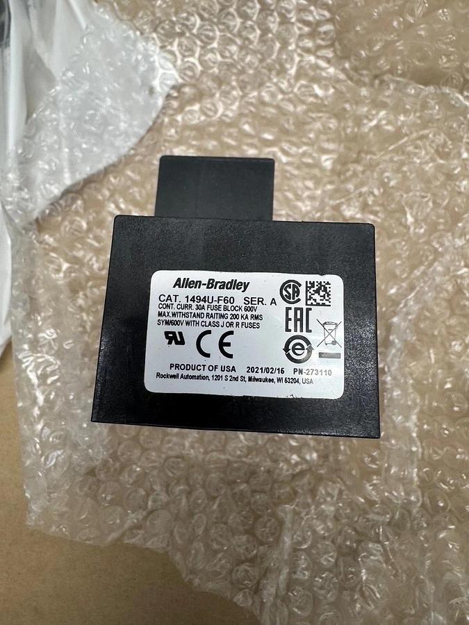Allen Bradley 1492U-F60 Ser A Fuse Block, 60A *NEW*