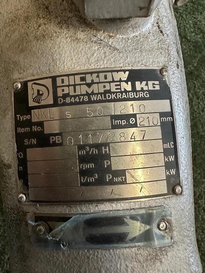 Used Dickow Pump KG NKL50/210 Pump