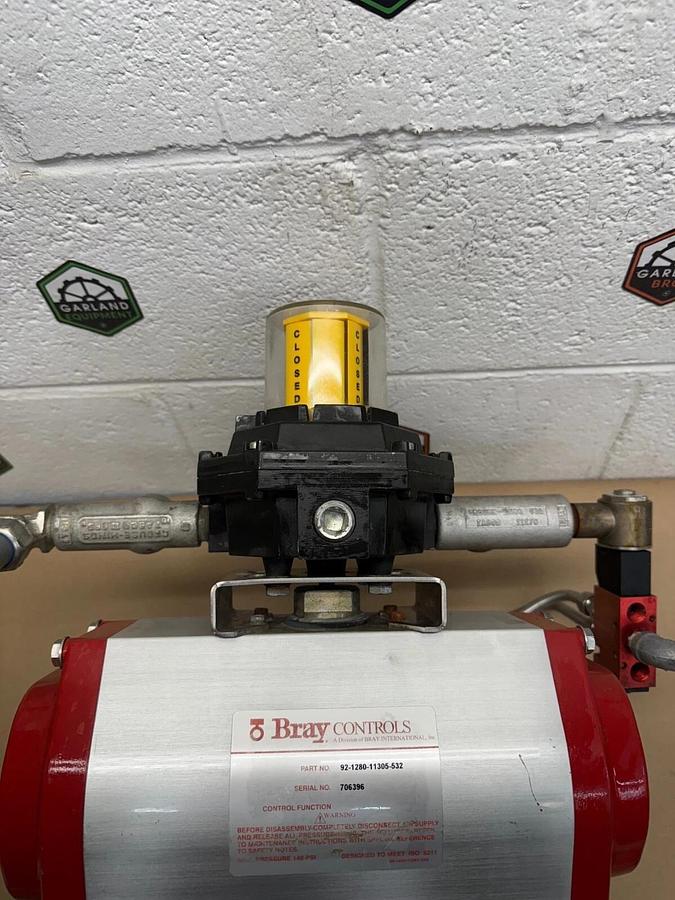 Used Bray Controls 92-1280-11305-532 Pneumatic Actuator Butterfly 6” Valve, 140 PSI
