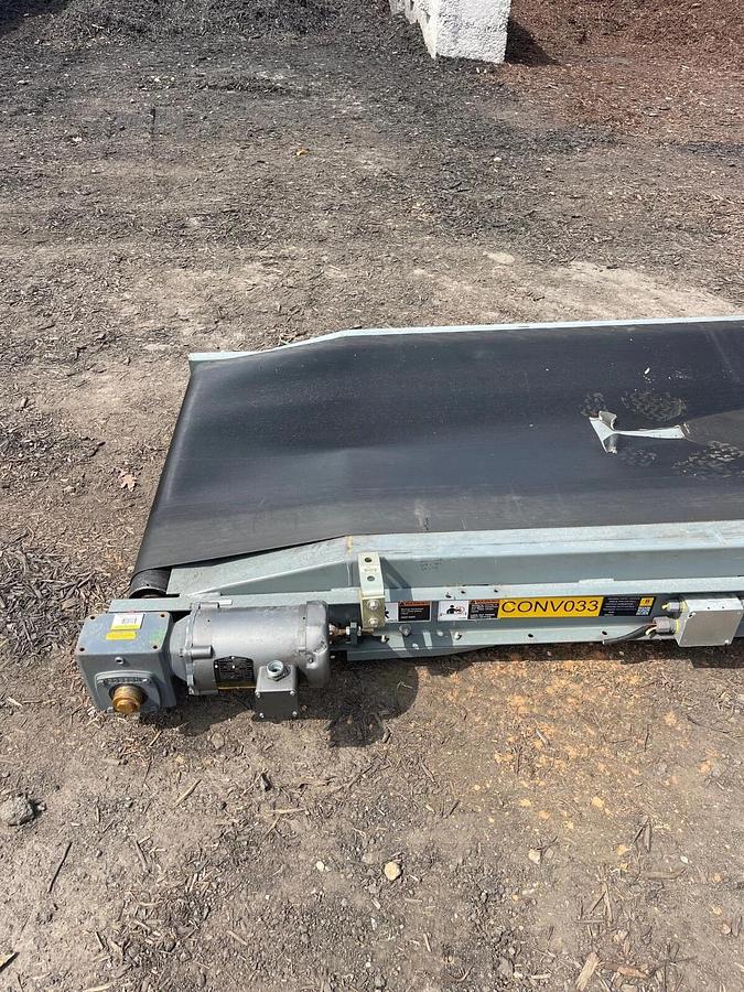 Used Conveyor Belt W:33.75” L:144” Longitudinal Groove Belt, Baldor 1/2Hp 1725 RPM