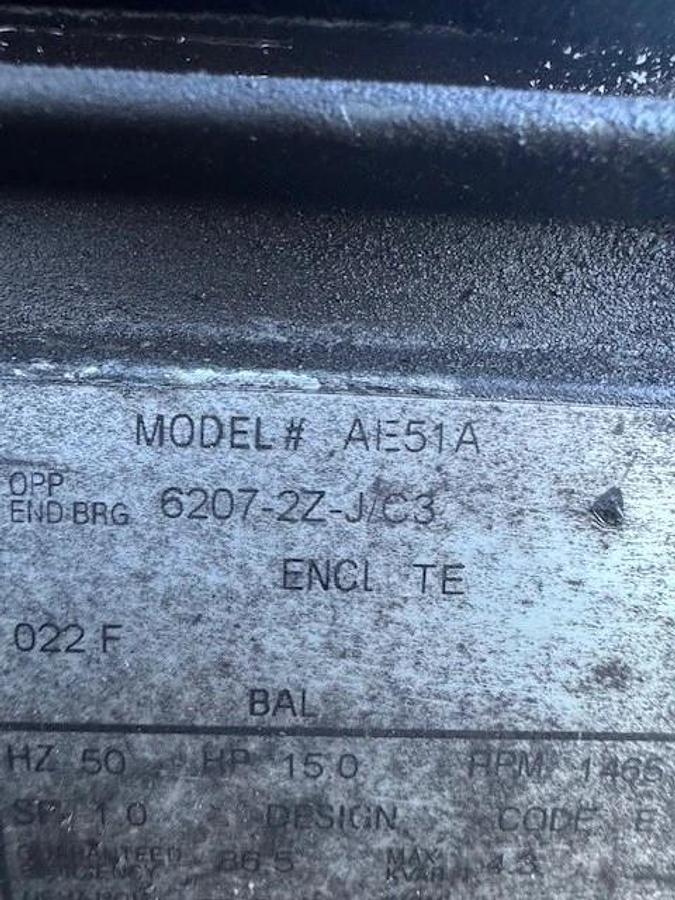 Used Dayton 3C108A Blower System @ 2250RPM, w/ AE51A Motor @ 15Hp