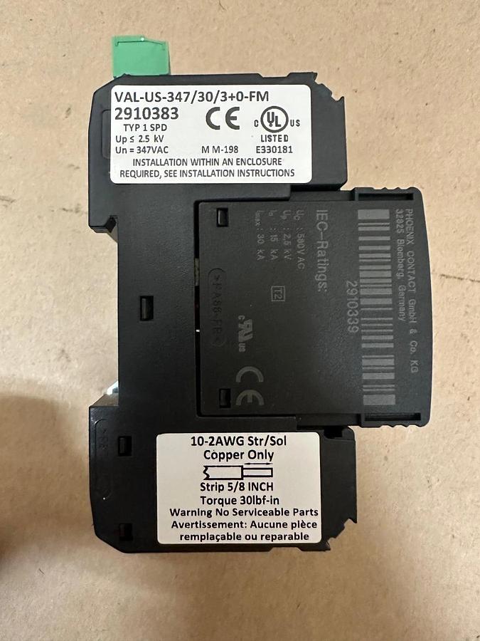 Used Phoenix Contact VAL-US-347/30/3+0-FM Surge Protection Device