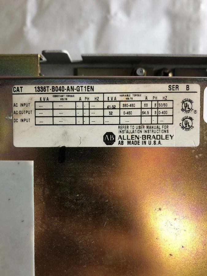 Used Allen Bradley 1336T-B040-AN GT1EN AC Drive