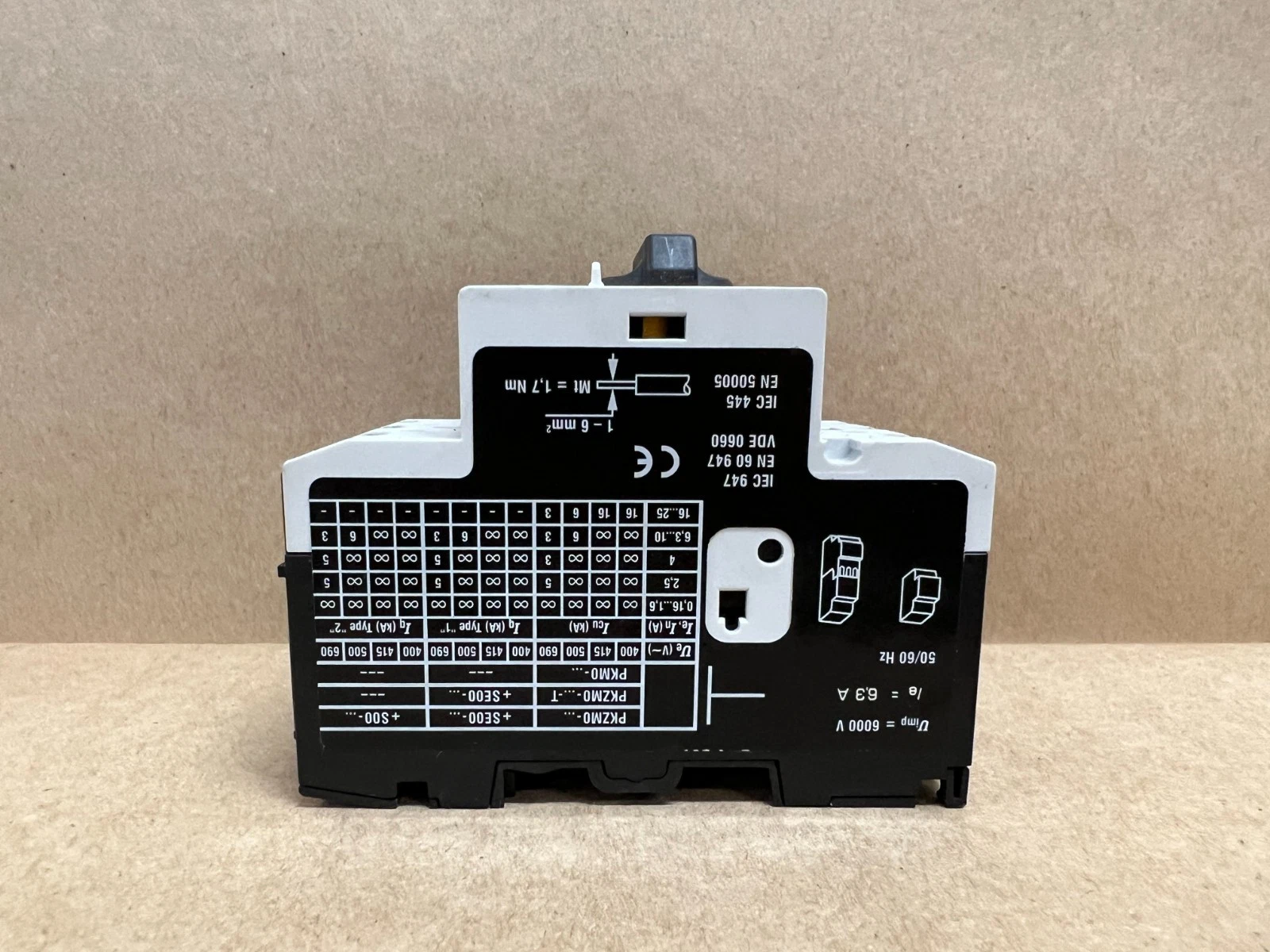 Used Moeller PKZM0-6.3 Motor Protective Circuit Breaker, 4.0-6.3A - Lot of 7