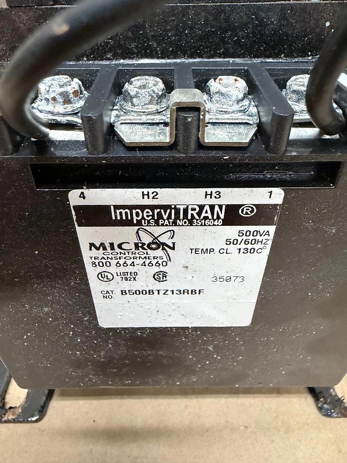 Used Micron Controls B500BTZ13RBF 500Va Transformer