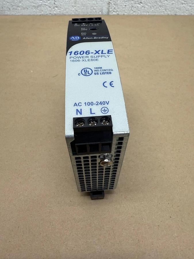 Used Allen-Bradley 1606-XLE80E Power Supply, 24 VDC, 3.3A, 80 W, 1-Phase