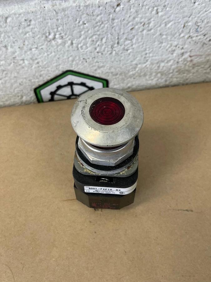 Used Allen-Bradley 800-FCP16 D4 Push-Pull Button, Illuminated, Ser T, 120V, 50/60Hz