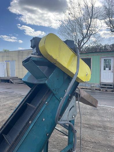 Used Bilt-Rite CL-450 L Shape Incline Cleated Conveyor W:9” L:114”, 1/3Hp DC Motor