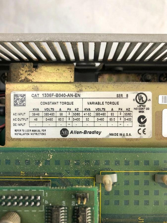 Used Allen Bradley 1336F-B040-AN-EN Series B, 40HP, 60AMP AC Drive