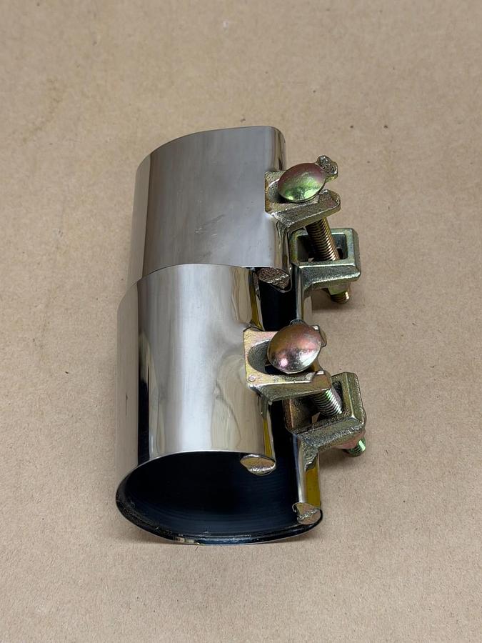 Stainless Steel Pipe Repair Clamp, 1 Bolt 2”x 3” - Lot of 2