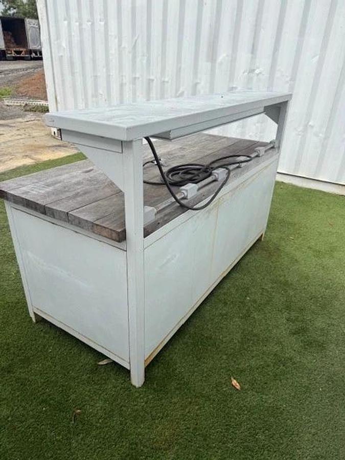Used Dimmetal 80” x 36” Industrial Shop Table, 4 Drawers (16” x 20”) & Storage Area