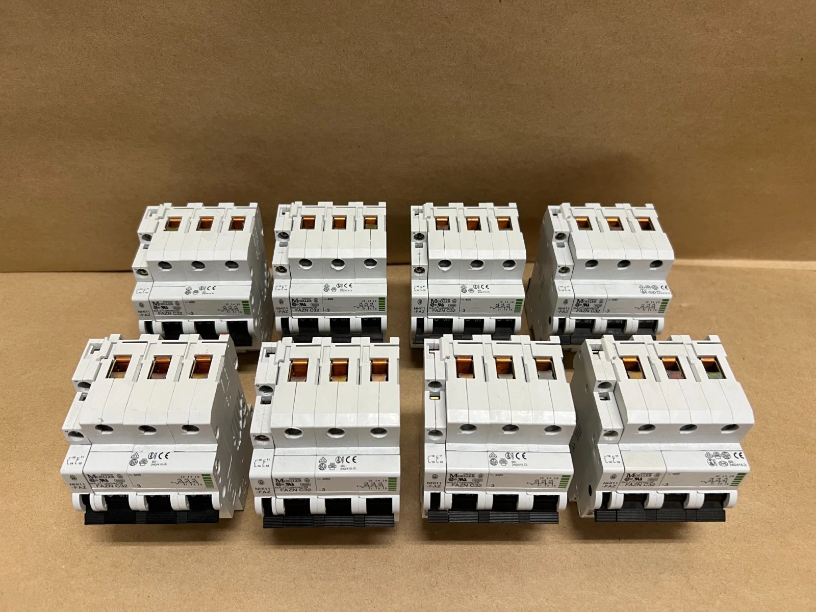 Used Moeller FAZN C32-3 3P, 32A Circuit Breakers - Lot of 8