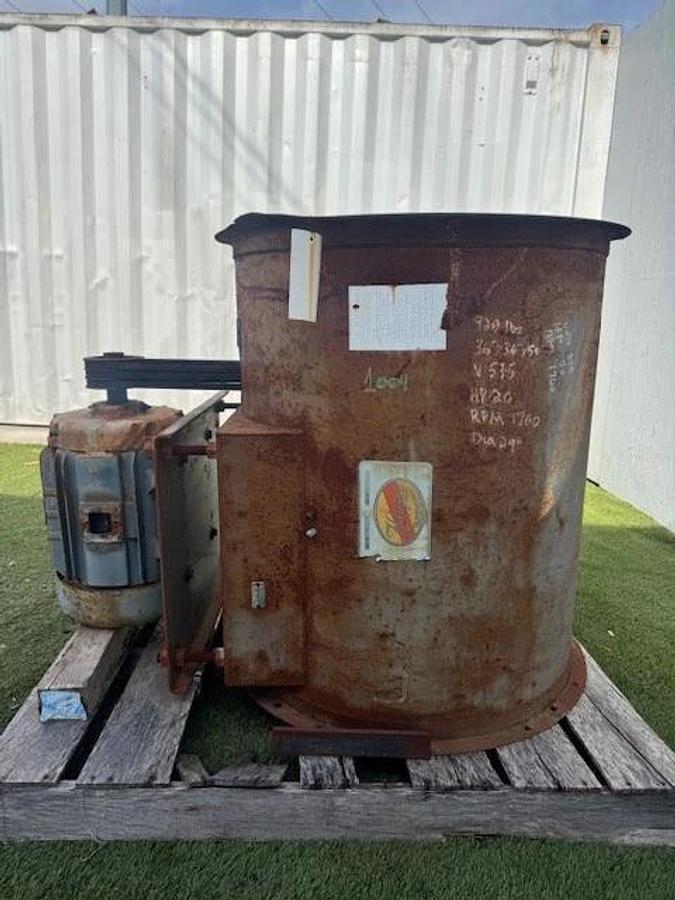 Used Hartzell Fan VA29-BD, 29” Inline Axial Fan, 20Hp Motor @ 1760RPM, 575V