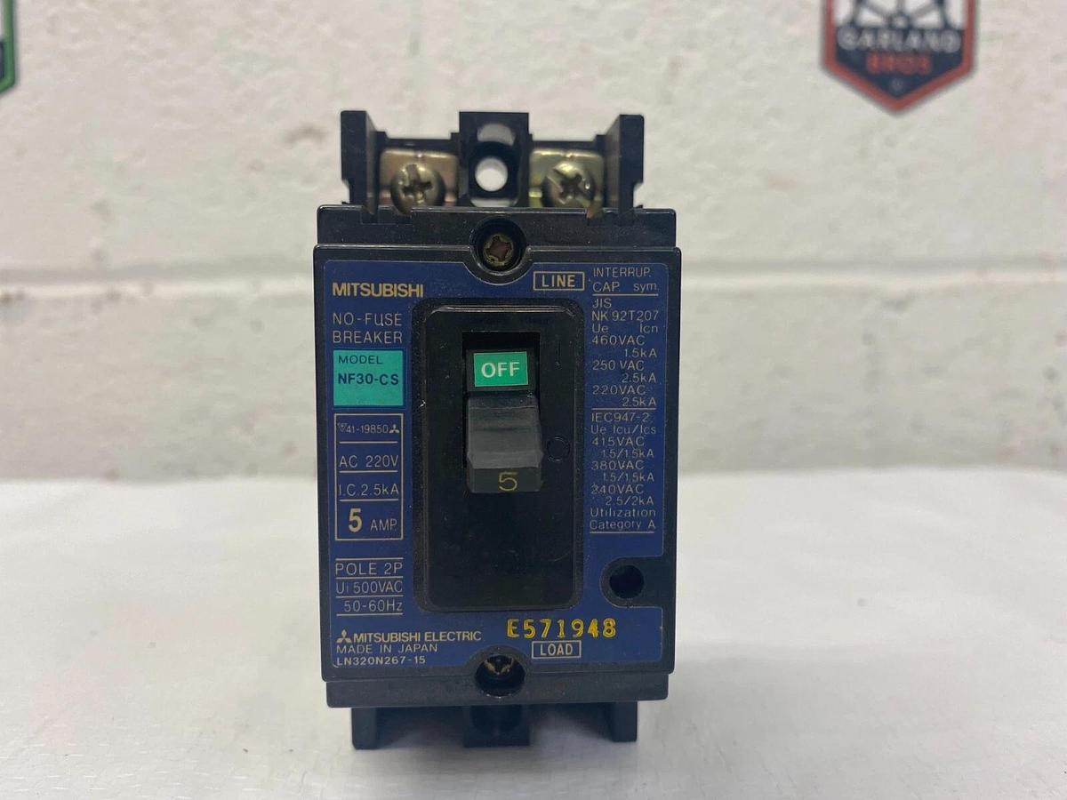 Used Mitsubishi NF30-CS No Fuse Breaker 5 AMP AC 220V