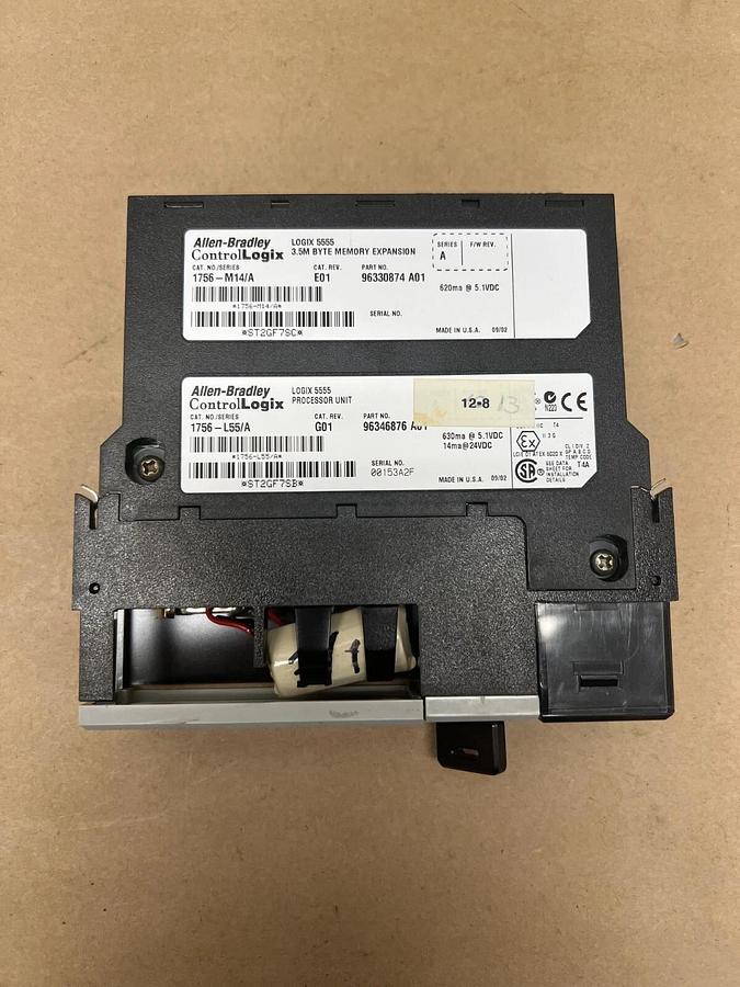 Used Allen Bradley 1756-M14/A + 1756+L55/A Logix 5555 Processor Unit