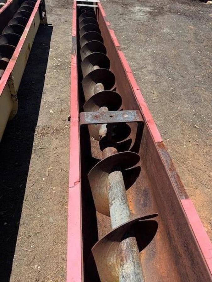 Used Industrial Screw Conveyor 51’ L, 16” Stick, 17” Trough, 15-1/2” Flights, 7.5Hp