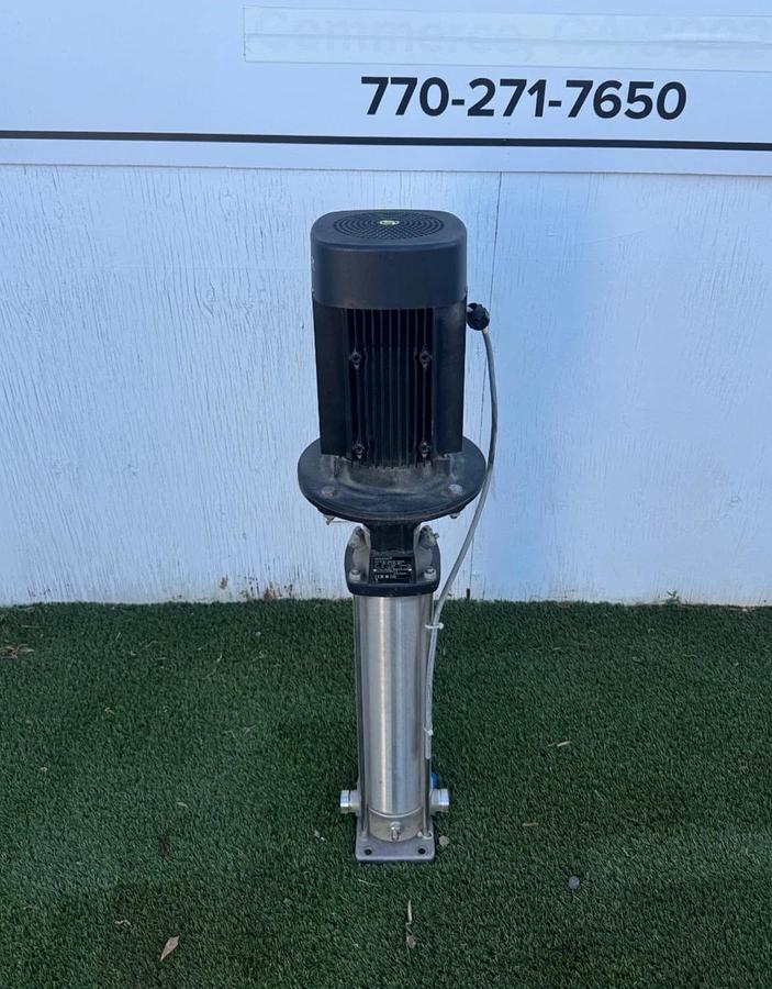 Used Grundfos CRN5-20E-P-H-E-HQQK, 7.5Hp Motor @ 3526RPM, CCW Booster Pump, 30 GPM