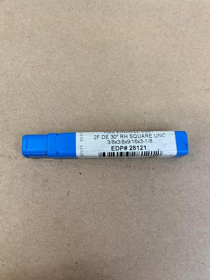 Niagara Cutter HSS Endmill D201 RH Square UNC 3/8x3/8x9/16x13-1/8