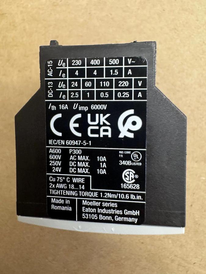 Used Eaton XTCEXFAC11 Contact Blocks, Qty 5 *NEW*