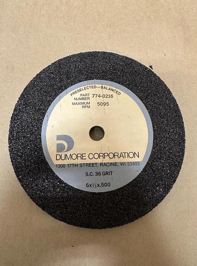 Used Dumore Corp 774-0216 Silicon Carbide 36 Grit 6”x1/2”x1/2” Grinding Wheel *NEW*