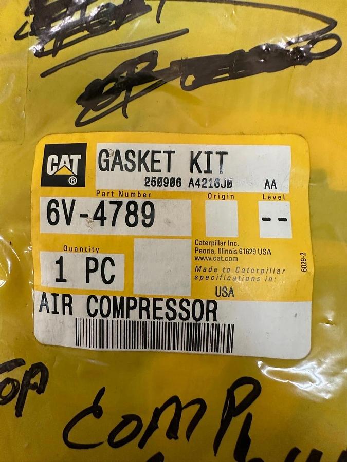 Used CAT 6V-4789 Air Compressor Install Gasket Kit *NEW*