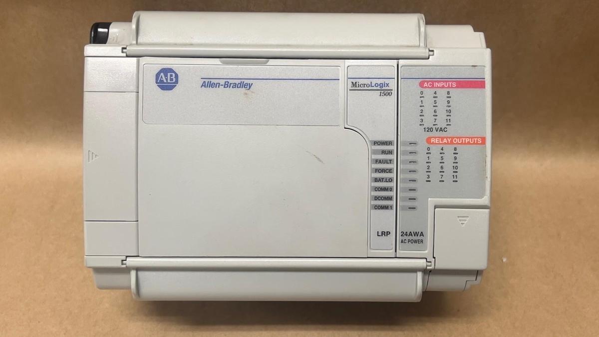 Used Allen Bradley MicroLogix 1500 1764-24AWA/B Base Unit, 1764-LRP/C Processor Unit