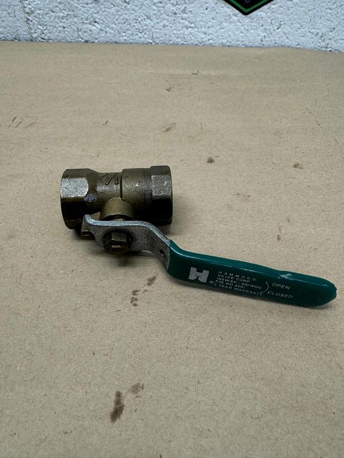 Used Hammond Valve Corp. 8201, 1/2” Brass Ball Valve, 400 WOG