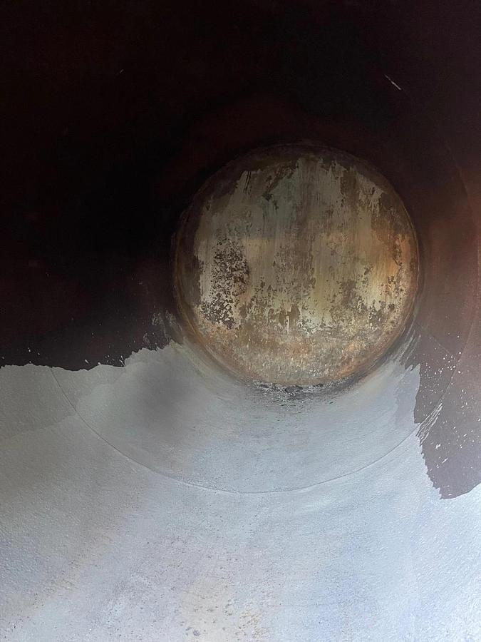 Used 4000 Gal Vertical Liquid Storage Tank, Tank Dia: 7’, Tank H: 14’, Base: 80"x73"