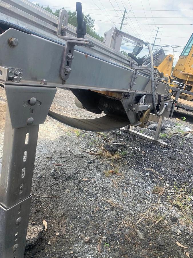 Used Stainless Steel Conveyor, Chevron Belt (9" x96" Belt)