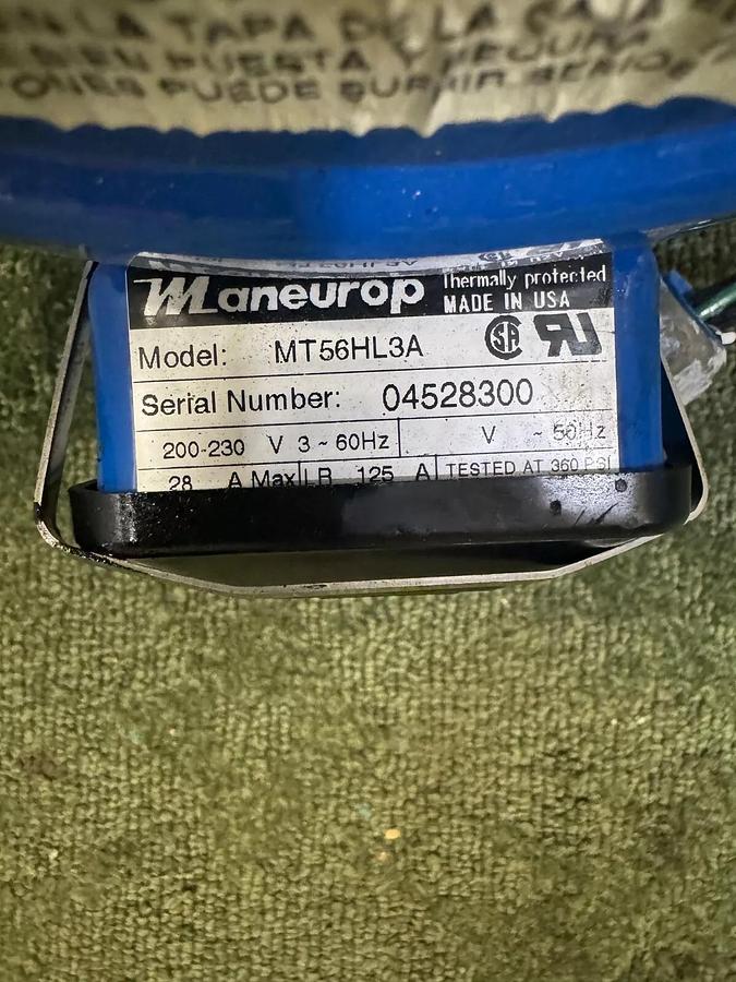 Used Danfoss MT56HL3A Reciprocating Compressor, 200-230V, 3-60HZ, 28A, 360 PSI