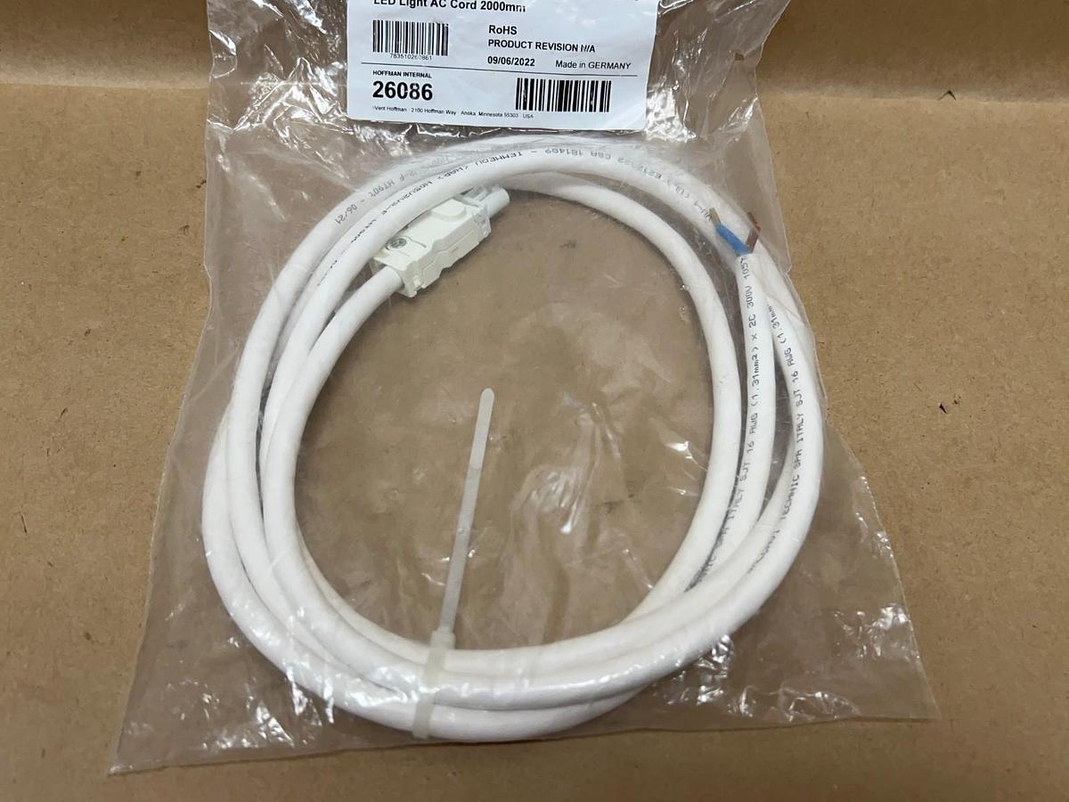 Used Nvent Hoffman LEDA20C LED Light AC Cord, 2000mm