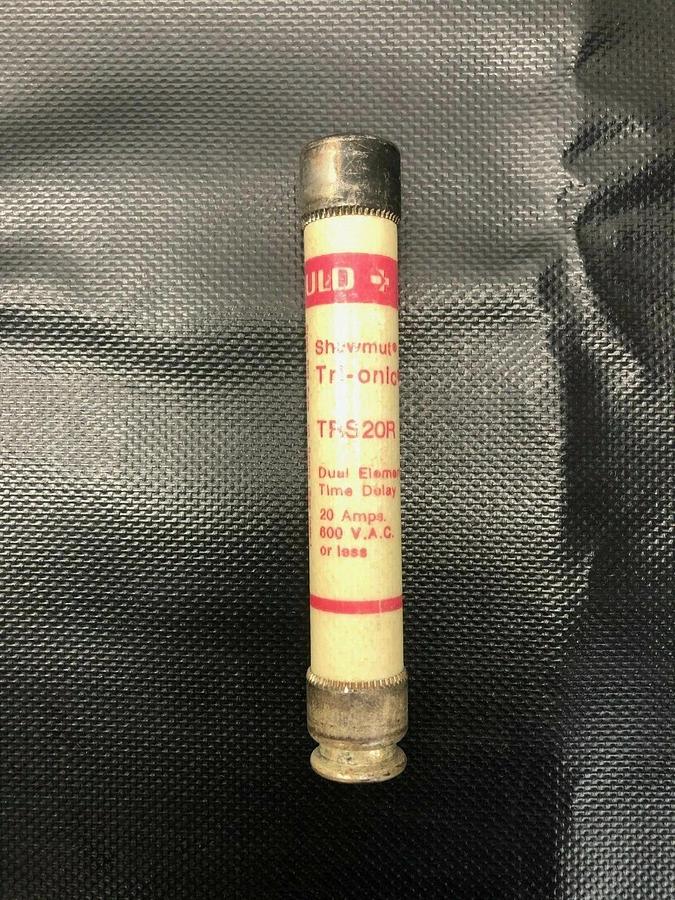 Used Gould Shawmut TRS20R Fuse, Tri-Onic, Dual Element Time Delay, 20 Amp, (LOT of 7)