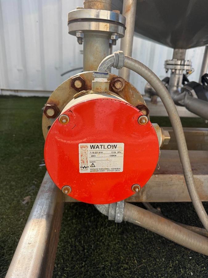 Used Industrial Hot-Water Sanitation/ Heating Skid, 594 Gallon Tank