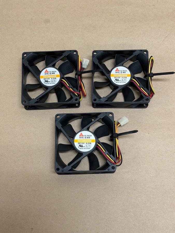 Used Y.S.Tech FD128025HB Cooling Fan - Lot of 3