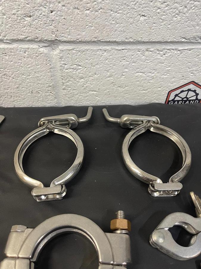 Used 11 Tri-Clamp Covers, Single Pin (1 Double Pin), Stainless Steel 304