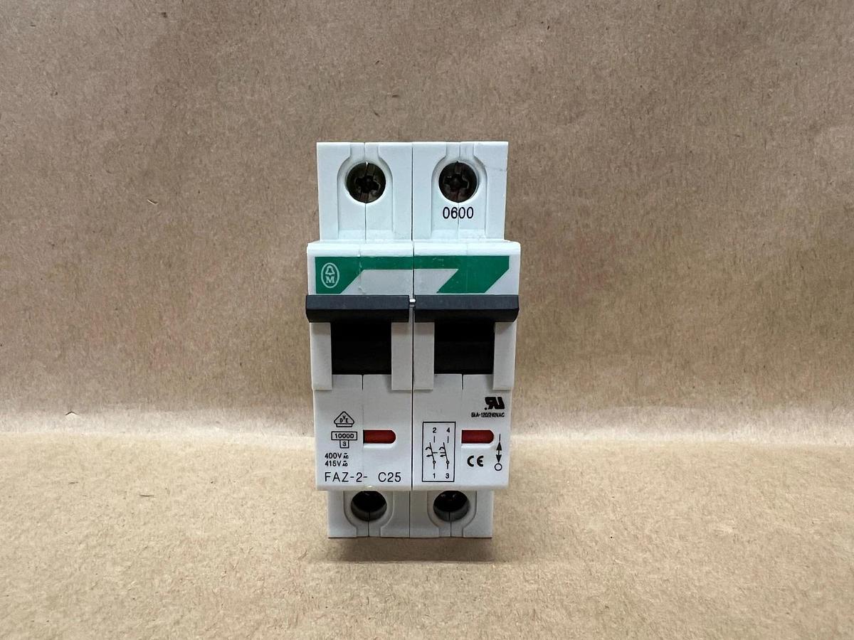 Used Moeller FAZ-2-C25 2 Pole Circuit Breaker