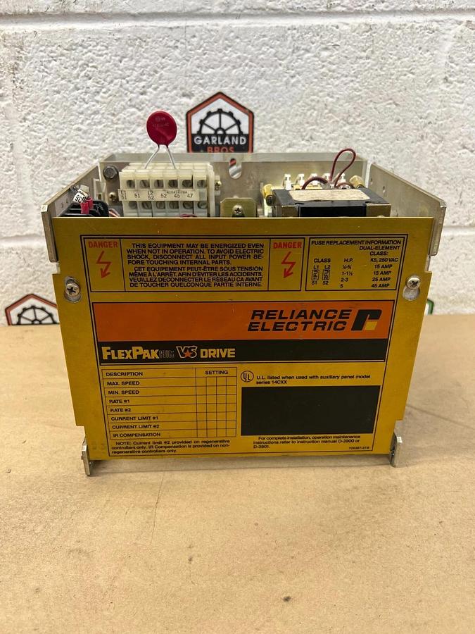 Used Reliance Electric 3GA691839 Flex Pak Plus VS Drive, 5 HP, 1PH, 50/60Hz
