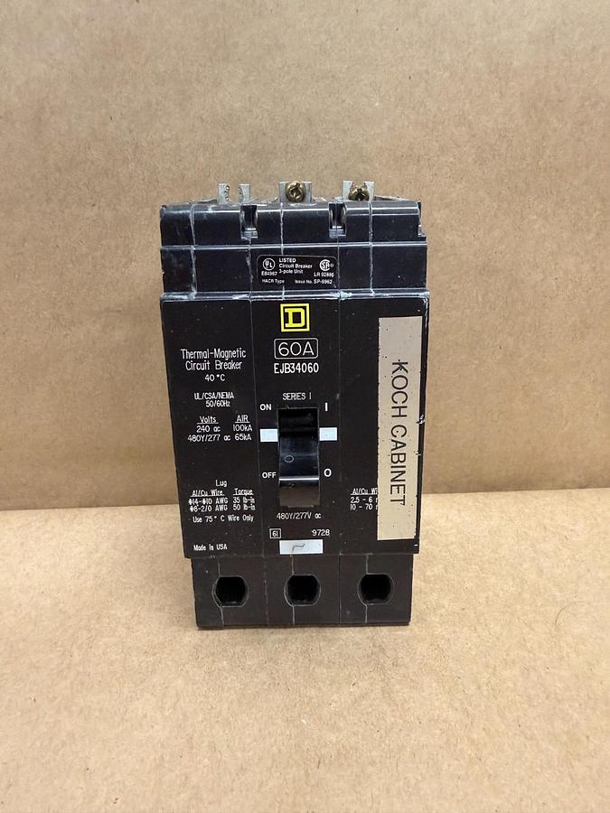 Used Square D EJB34060 60A Circuit Breaker